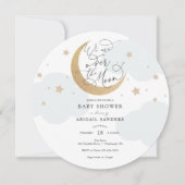 Invitation sur le Baby shower bleu lune (Devant)