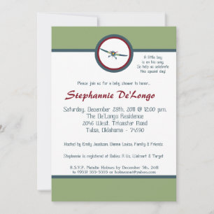 Invitation sur le Baby shower d'avion vintage
