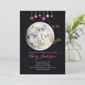 Invitation sur le Baby shower de la Lune (Debout devant)