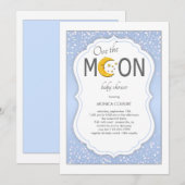 Invitation sur le Baby shower de la Lune (Devant / Derrière)
