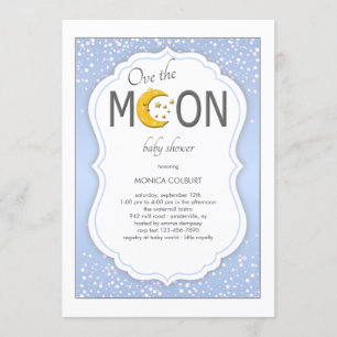Invitation sur le Baby shower de la Lune