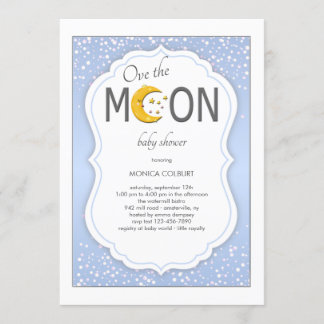 Invitation sur le Baby shower de la Lune