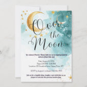 Invitation sur le Baby shower de la Lune (Devant)