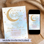 Invitation sur le Baby shower de la Lune