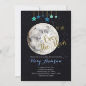 Invitation sur le Baby shower de la Lune (Devant)