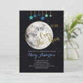 Invitation sur le Baby shower de la Lune (Debout devant)