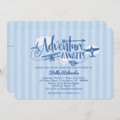 Invitation sur le Baby shower de l'aviation "Adven (Devant / Derrière)