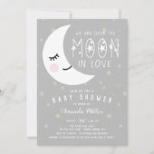 Invitation Sur Le Baby shower Neutre De La Lune (Devant)
