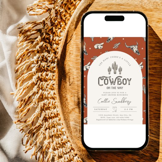 Invitation sur le Baby shower occidental