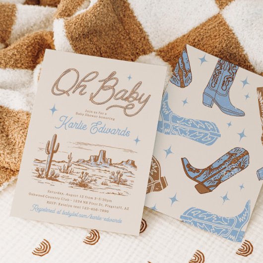 Invitation sur le Baby shower occidental