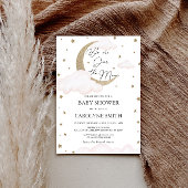 Invitation sur le Baby shower rose lune