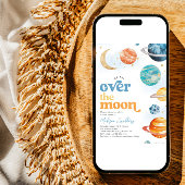 Invitation sur le Baby shower spatial de la Lune