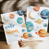 Invitation sur le Baby shower spatial de la Lune