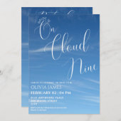 Invitation Sur le nuage neuf bachelorette week-end itinéraire (Devant / Derrière)