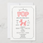 Invitation Sur Le Point De Pop Ballotte Rose Baby shower anim (Devant)