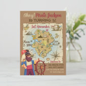 Invitation sur le thème de la carte au trésor de p (Debout devant)