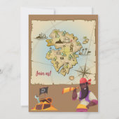 Invitation sur le thème de la carte au trésor de p (Dos)