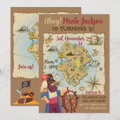 Invitation sur le thème de la carte au trésor des  (Devant / Derrière)