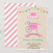 Invitation sur le thème de la charrette de bonbons (Devant / Derrière)