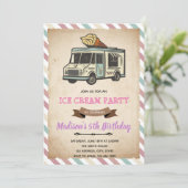 Invitation sur le thème de la crème glacée camion  (Debout devant)