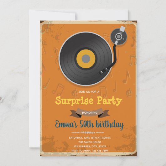 Invitation sur le thème de la fête des disques rét (Devant)