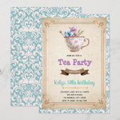 Invitation sur le thème de la fête du thé à l'anci (Devant / Derrière)