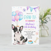 Invitation sur le thème de la fille Boston Terrier (Debout devant)