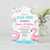 Invitation sur le thème de la fille de la piscine (Debout devant)