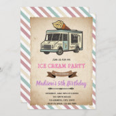 Invitation sur le thème de la glace de camion vint (Devant / Derrière)