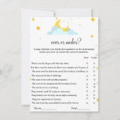 Invitation Sur le thème de la lune|Sur ou sous le jeu de baby (Devant)