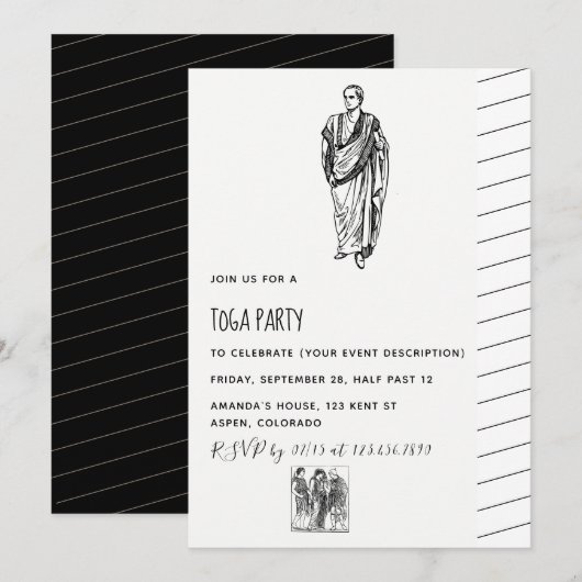Invitation sur le thème de la soirée toge (Devant / Derrière)