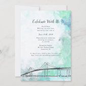 Invitation sur le thème de Newport, RI avec aquare (Devant)