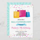 Invitation sur le thème des achats pour filles (Devant / Derrière)