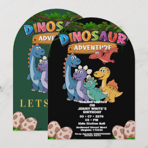 Invitation sur le thème des dinosaures jurassiques