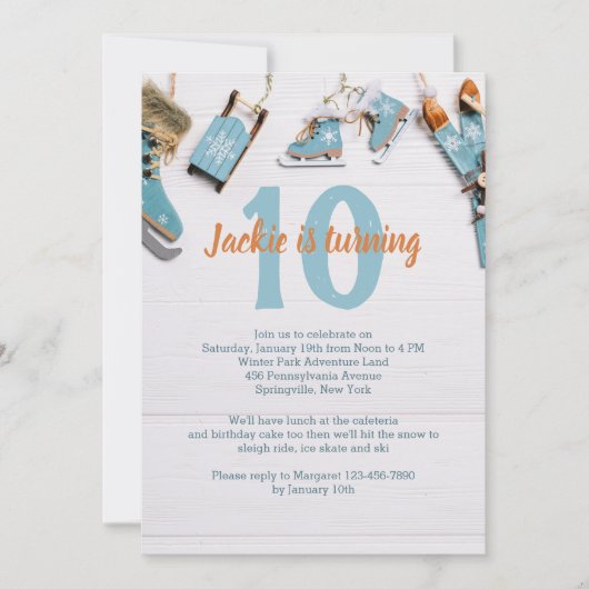 Invitation sur le thème des sports de glace et de  (Devant)