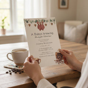 Invitation sur le thème du café "Babys Brewing" de