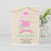 Invitation sur le thème du chariot de bonbons (Debout devant)