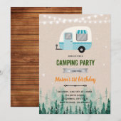 Invitation sur le thème du garçon campeur heureux (Devant / Derrière)