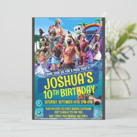 Invitation sur le thème du jeu (Debout devant)