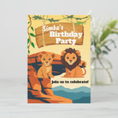 Invitation sur le thème du lion (Debout devant)