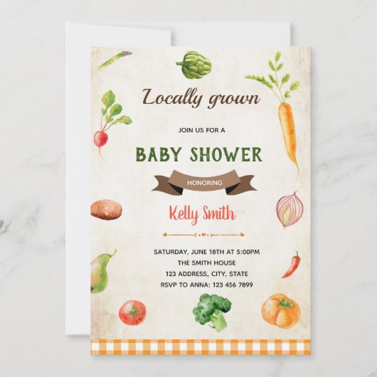 Invitation sur le thème du marché de légumes fermi (Devant)