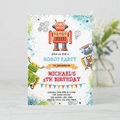 Invitation sur le thème du robot mignon (Debout devant)