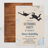 Invitation sur le thème d'une fête de parachutisme (Devant / Derrière)