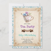 Invitation sur le thème d'une fête du thé de style (Devant)