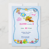 Invitation sur le thème fleuri. Fête pour enfants. (Devant)
