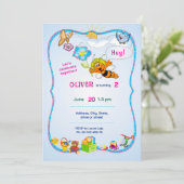 Invitation sur le thème fleuri. Fête pour enfants. (Debout devant)
