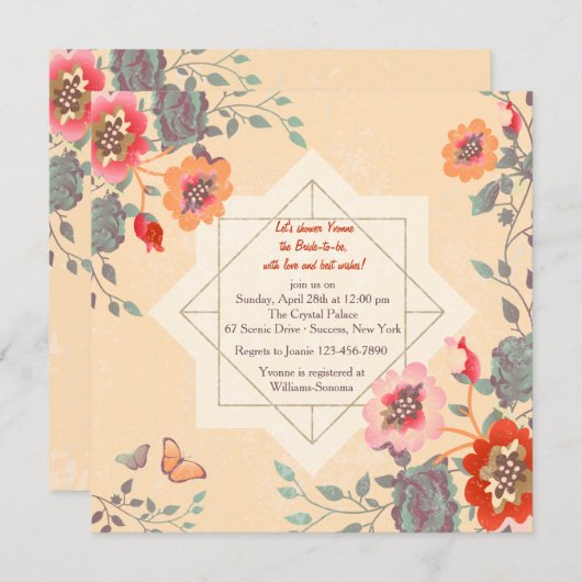 Invitation Sur L'Invitation Carré (Devant / Derrière)