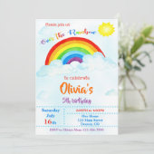 Invitation Sur l'invitation d'anniversaire de l'arc-en-ciel (Debout devant)