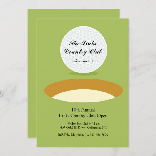 Invitation Sur L'Invitation De Golf Edge (Devant / Derrière)
