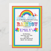 Invitation Sur l'invitation de la fête arc-en-ciel (Devant / Derrière)